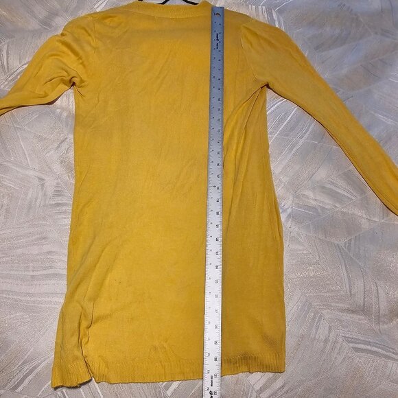 Women’s Yellow Open Front Cardigan, Medium - Picture 5 of 5